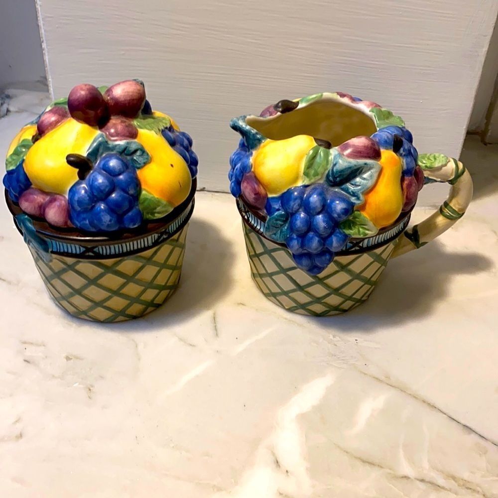 NWT Mikasa Garden Harvest  Sugar Creamer Rare Figural